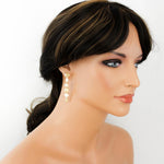 Long dangle crystal bridal earrings - ALICE