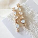 Long dangle crystal bridal earrings - ALICE