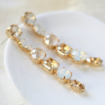 Long dangle crystal bridal earrings - ALICE