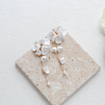 Long floral Statement Wedding earrings for Bride - MEADOW - Treasures by Agnes