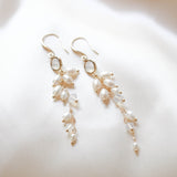 Long Freshwater pearl earrings for Bride - VIVIAN - Treasures by Agnes