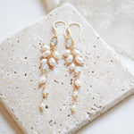 Long Freshwater pearl earrings for Bride - VIVIAN - Treasures by Agnes