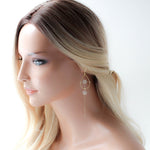 Long gold minimalist statement Bridal earrings - SERAPHENA - Treasures by Agnes