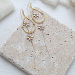 Long gold minimalist statement Bridal earrings - SERAPHENA - Treasures by Agnes