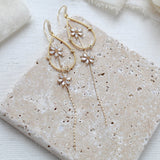 Long gold minimalist statement Bridal earrings - SERAPHENA - Treasures by Agnes