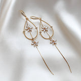 Long gold minimalist statement Bridal earrings - SERAPHENA - Treasures by Agnes