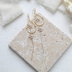 Long gold minimalist statement Bridal earrings - SERAPHENA - Treasures by Agnes