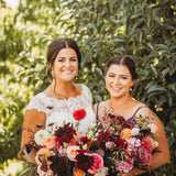 Long rose gold Crystal and pearl chandelier wedding earrings - EMMA - Treasures by Agnes