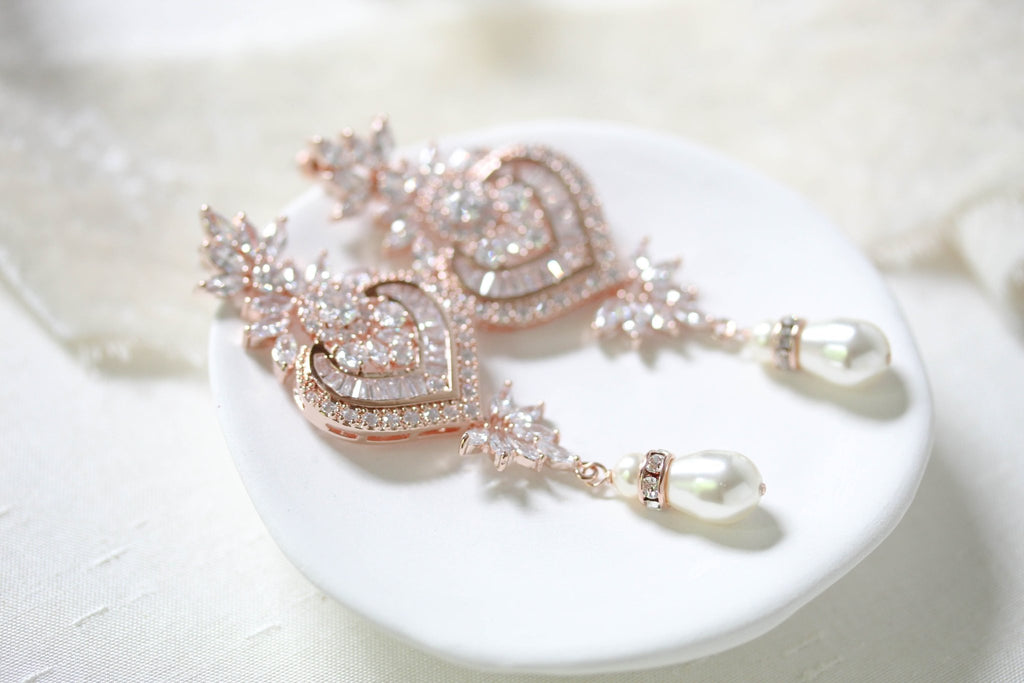 Long Bridal Earrings, Drop Crystal Earrings for Wedding Day, Silver Bridal  Jewelry, Anya - Etsy