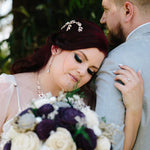 Long Rose gold Swarovski crystal Bridal earrings - JOY - Treasures by Agnes