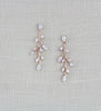 Long Rose gold Cubic Zirconia Bridal earrings - APRILLE - Treasures by Agnes