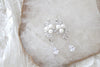 Long Rose gold Pearl drop Bridal earrings - MIA - Treasures by Agnes