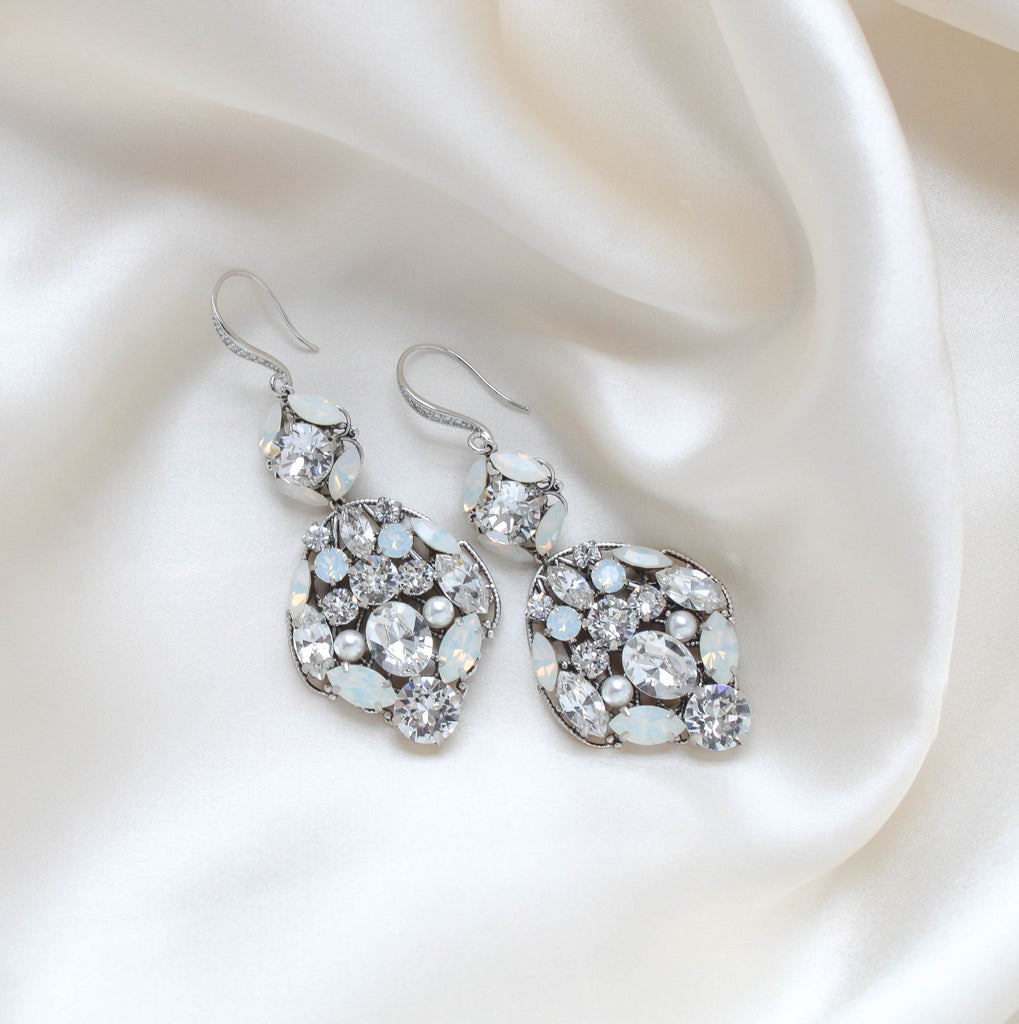 Modern Vintage crystal Bridal Chandelier earrings - MADELINE - Treasures by Agnes