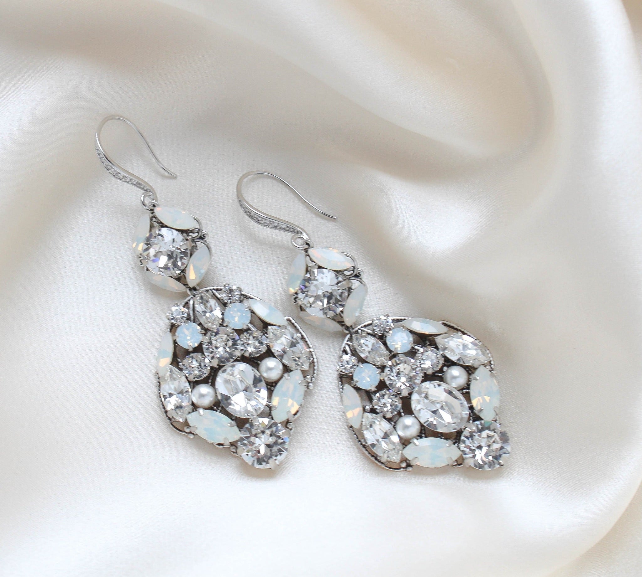 Modern Vintage crystal Bridal Chandelier earrings - MADELINE - Treasures by Agnes