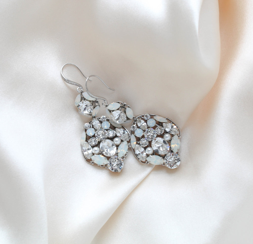 Modern Vintage crystal Bridal Chandelier earrings - MADELINE - Treasures by Agnes