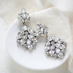 Modern vintage Crystal Bridal chandelier earrings - Tiffany - Treasures by Agnes