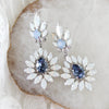 Navy Blue and White opal Crystal Bridal earrings - ADALINE - Treasures by Agnes