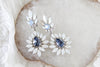 Navy Blue and White opal Crystal Bridal earrings - ADALINE - Treasures by Agnes
