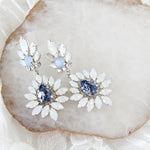 Navy Blue and White opal Crystal Bridal earrings - ADALINE - Treasures by Agnes