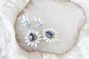 Navy Blue and White opal Crystal Bridal earrings - ADALINE - Treasures by Agnes