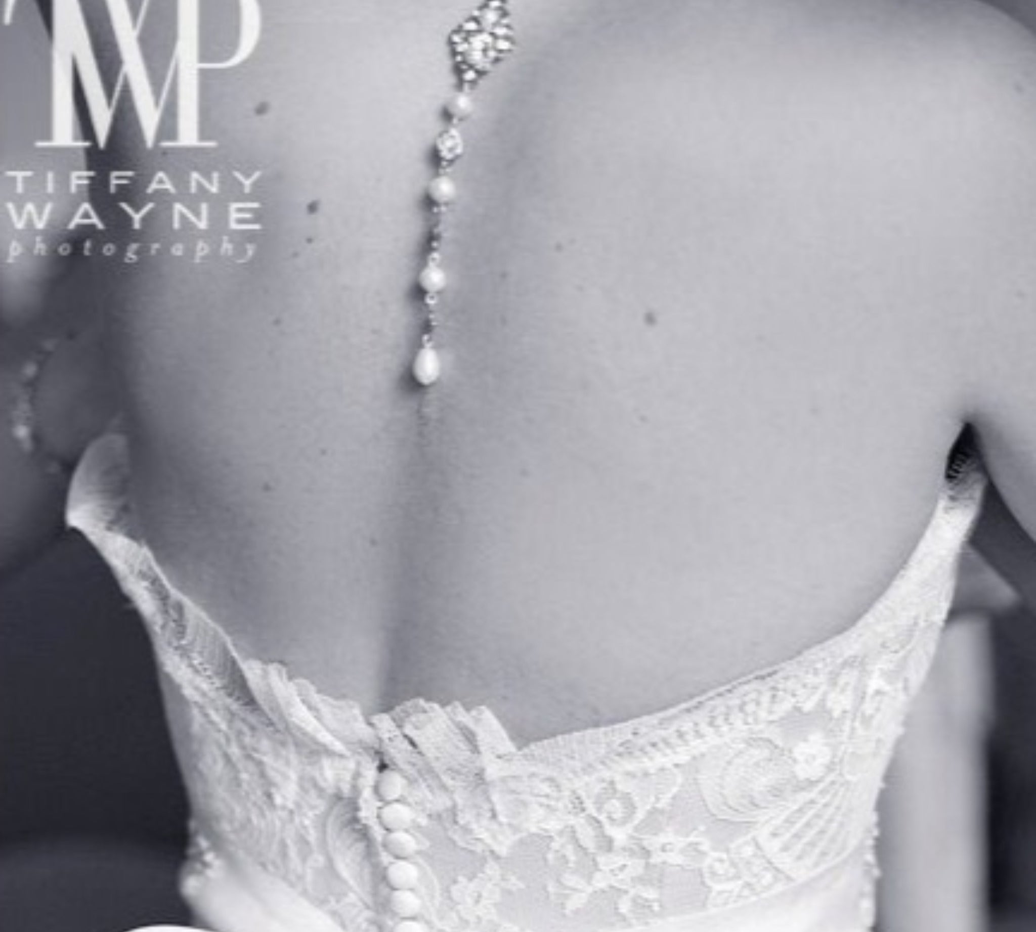 Pearl and crystal bridal backdrop necklace - ASHLYN - Treasures by Agnes