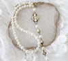 Pearl and crystal bridal backdrop necklace - ASHLYN - Treasures by Agnes