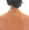 Pearl and crystal bridal backdrop necklace - ASHLYN - Treasures by Agnes