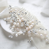 Pearl and crystal bridal hair comb - MADDIE - Treasures by Agnes