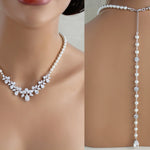 Pearl Bridal backdrop necklace - Treasures by Agnes