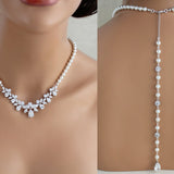 Pearl Bridal backdrop necklace - Treasures by Agnes
