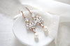 Pearl drop crystal Bridal earrings - STEPHANIE - Treasures by Agnes