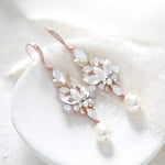 Pearl drop crystal Bridal earrings - STEPHANIE - Treasures by Agnes