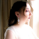 Pearl drop crystal Bridal earrings - STEPHANIE - Treasures by Agnes