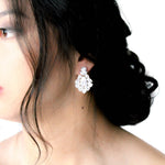 Petite rose gold cubic zirconia chandelier bridal earrings - KATERI - Treasures by Agnes