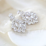 Petite rose gold cubic zirconia chandelier bridal earrings - KATERI - Treasures by Agnes