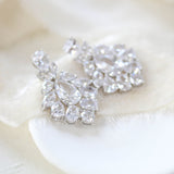 Petite rose gold cubic zirconia chandelier bridal earrings - KATERI - Treasures by Agnes