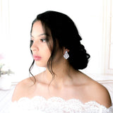 Petite rose gold cubic zirconia chandelier bridal earrings - KATERI - Treasures by Agnes
