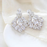Petite rose gold cubic zirconia chandelier bridal earrings - KATERI - Treasures by Agnes