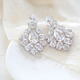Petite rose gold cubic zirconia chandelier bridal earrings - KATERI - Treasures by Agnes