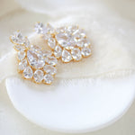 Petite rose gold cubic zirconia chandelier bridal earrings - KATERI - Treasures by Agnes
