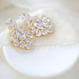 Petite rose gold cubic zirconia chandelier bridal earrings - KATERI - Treasures by Agnes
