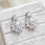 Petite rose gold cubic zirconia chandelier bridal earrings - KATERI - Treasures by Agnes