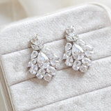 Petite rose gold cubic zirconia chandelier bridal earrings - KATERI - Treasures by Agnes