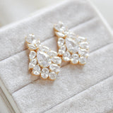 Petite rose gold cubic zirconia chandelier bridal earrings - KATERI - Treasures by Agnes