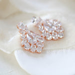 Petite rose gold cubic zirconia chandelier bridal earrings - KATERI - Treasures by Agnes