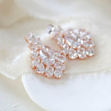 Petite rose gold cubic zirconia chandelier bridal earrings - KATERI - Treasures by Agnes