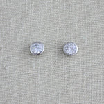 Rose gold 6mm Cubic zirconia stud earrings - Treasures by Agnes