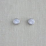 Rose gold 6mm Cubic zirconia stud earrings - Treasures by Agnes