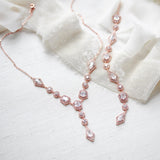 Rose gold Art Deco Backdrop necklace - MONROE - Treasures by Agnes