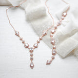 Rose gold Art Deco Backdrop necklace - MONROE - Treasures by Agnes